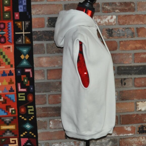 Sweaty Betty London Powerhouse Sleeveless Cream Fleece Hoodie Sweater S 38 - Picture 4 of 8